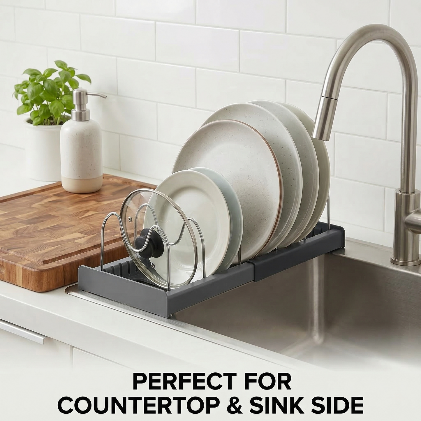 Bytechan® Expandable Countertop Storage Rack